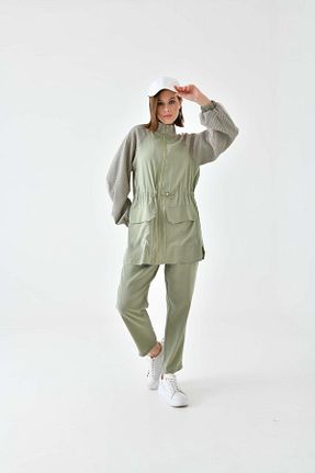 ست بالاتنه و پائین تنه خاکی زنانه بافتنی FTZ WOMEN - کد 799551184