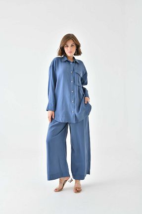 ست بالاتنه و پائین تنه سرمه ای زنانه بافتنی FTZ WOMEN - کد 799551067