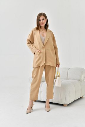 ست بالاتنه و پائین تنه بژ زنانه بافتنی FTZ WOMEN - کد 814840813
