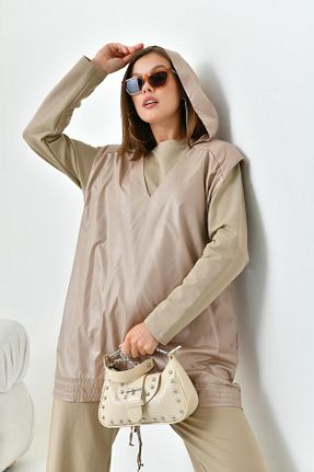 ست بالاتنه و پائین تنه بژ زنانه بافتنی FTZ WOMEN - کد 831239179
