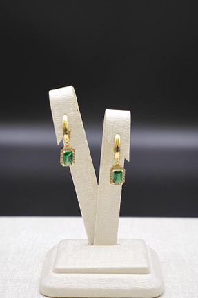 گوشواره طلا سبز زنانه 14 عیار ERMİRGOLD - کد 861802956