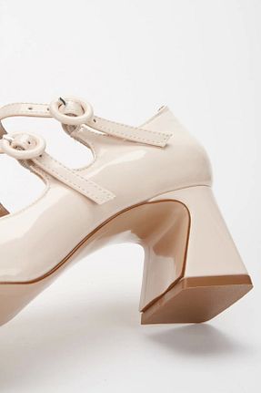 کفش پاشنه بلند کلاسیک بژ زنانه چرم مصنوعی elvinshoes - کد 861804628