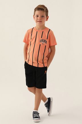 ست بالاتنه و پائین تنه نارنجی بچه گانه بافتنی U.S. Polo Assn. - کد 833095529