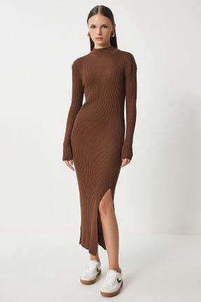 لباس قهوه ای زنانه تریکو Lovelyİstanbul - کد 861824917