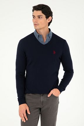 پلیور سرمه ای مردانه ساده U.S. Polo Assn. - کد 145089060