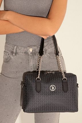 کیف دوشی مشکی زنانه پارچه ای U.S. Polo Assn. - کد 833003461