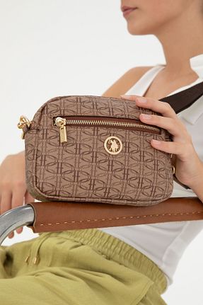 کیف دوشی قهوه ای زنانه پارچه ای U.S. Polo Assn. - کد 832941821