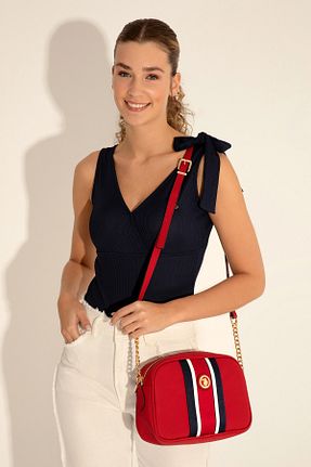 کیف دوشی قرمز زنانه پارچه ای U.S. Polo Assn. - کد 832993885