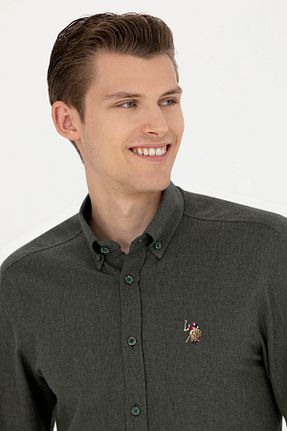 پیراهن سبز مردانه یقه پیراهنی U.S. Polo Assn. - کد 838950031