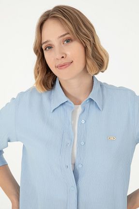 پیراهن آبی زنانه یقه پیراهنی U.S. Polo Assn. - کد 849625201