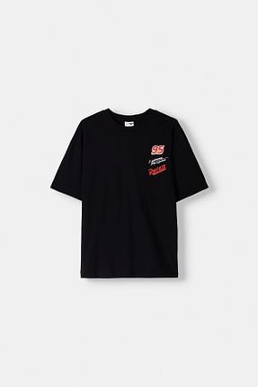 تیشرت مشکی مردانه Relaxed Bershka - کد 861885730