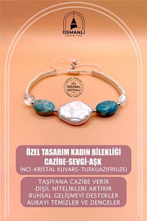 دستبند جواهر رنگی زنانه مروارید OSMANLI DOĞAL TAŞ - کد 799359800
