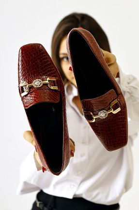 کفش پاشنه بلند کلاسیک زرشکی زنانه چرم Limoya - کد 861880358
