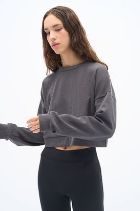 سوئیشرت طوسی زنانه ساده Wear Three Points - کد 861893145