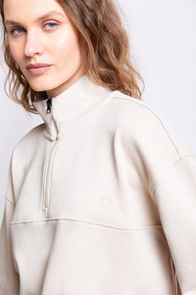 سوئیشرت بژ زنانه لیسانس دار	 UNIQVIBE - کد 784844789