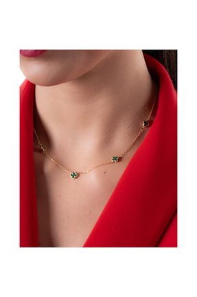 گردنبند طلا سبز زنانه 8 عیار YCL JEWELLERY - کد 845091021