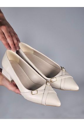 کفش مجلسی بژ زنانه چرم مصنوعی MAST SHOES - کد 861921961