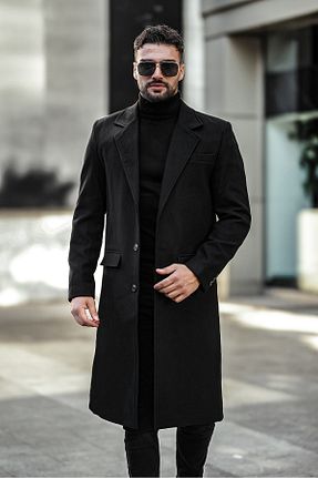 پالتو پشمی مشکی مردانه پارکا gm giyimarket - کد 854535506