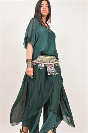 شلوار سبز زنانه پارچه Genel Markalar - کد 324630598