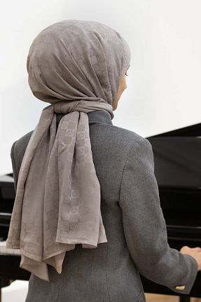 شال قهوه ای زنانه ابریشم Vissona - کد 856166988