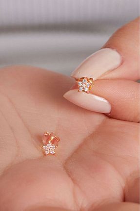 گوشواره نقره صورتی زنانه 925 عیار Elika Silver - کد 839476931