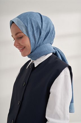 شال آبی زنانه پنبه پلی استر ARMANDA - کد 861941763
