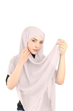 روسری صورتی شیفون Ecardin - کد 861951300