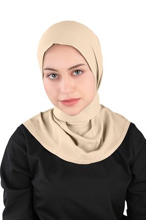 روسری بژ ساده Ecardin - کد 861951079