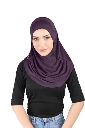 روسری بنفش پنبه ای Ecardin - کد 861951527