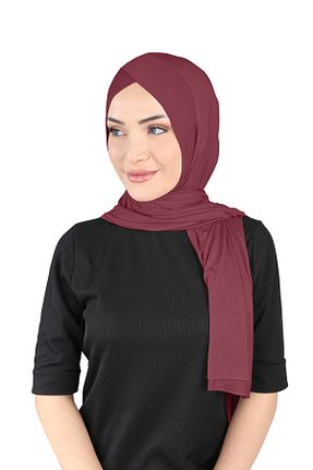 روسری زرشکی پلی استر Ecardin - کد 861951054