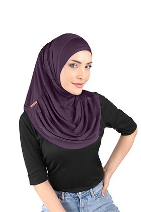 روسری بنفش پنبه ای Ecardin - کد 861951527