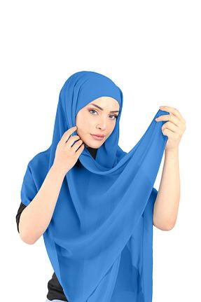 روسری سرمه ای شیفون Ecardin - کد 861951449
