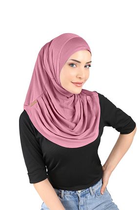 روسری صورتی پنبه ای Ecardin - کد 861951273
