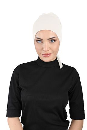 کلاه شنای حجاب بژ زنانه Ecardin - کد 861951117