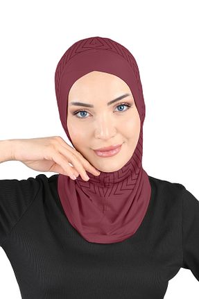کلاه شنای حجاب زرشکی زنانه Ecardin - کد 870669260