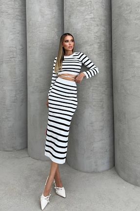 ست بالاتنه و پائین تنه سفید زنانه تریکو Ded COLLECTION - کد 851392673