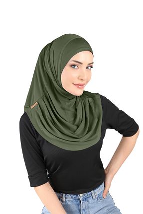 روسری خاکی پنبه ای Ecardin - کد 861951293