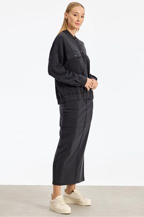 ست بالاتنه و پائین تنه حجاب مشکی زنانه Relaxed Tığ Triko - کد 861943845