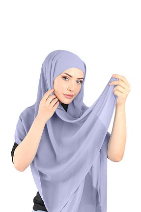 روسری سرمه ای شیفون Ecardin - کد 861951224