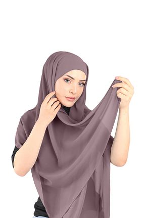 روسری بنفش شیفون Ecardin - کد 861951550