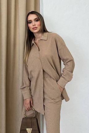 ست بالاتنه و پائین تنه بژ زنانه بافتنی Ded COLLECTION - کد 855704916