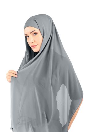 روسری طوسی شیفون Ecardin - کد 861951437