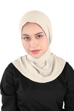 روسری بژ ساده Ecardin - کد 861951201
