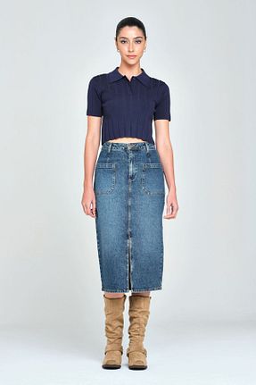 دامن آبی زنانه پارچه Pantamo Jeans - کد 861962271