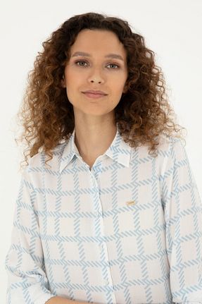 پیراهن آبی زنانه یقه پیراهنی U.S. Polo Assn. - کد 835538588