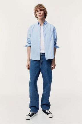 شلوار جین آبی مردانه پاچه پهن H&M - کد 861970091