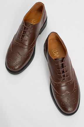 کفش لوفر قهوه ای زنانه چرم خالص luvishoes - کد 861970050