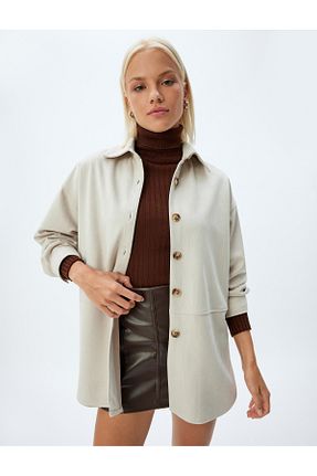کاپشن طوسی زنانه رگولار Koton - کد 859227738
