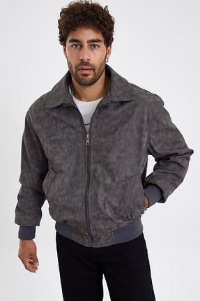 کاپشن طوسی مردانه رگولار MADZEYMODA - کد 862019221