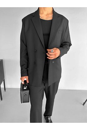کت و شلوار مشکی مردانه یقه شکاف دار ablukaonline - کد 818082541